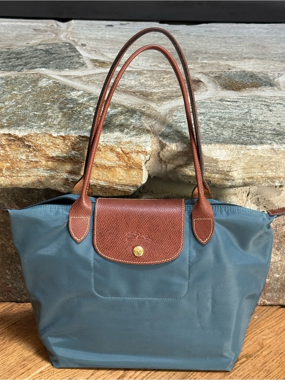 Longchamp Teal Le Pliage Tote